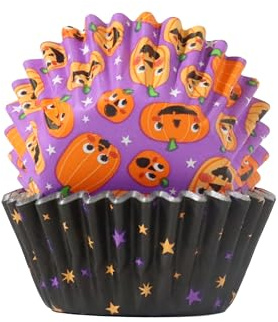 PME Halloween Mini Folienbeschichtete Cupcake-Förmchen - Kürbisparty (60 Stück)