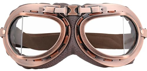 DREAMIZER Vintage Motorradbrille Punk-Stil Dirtbike Brille Winddicht Pilotenbrille ATV Motocross Brille Staubdicht Motorradbrille Herren Damen