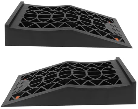 Low Profile Car Service Ramp, Heavy Duty Tire Ramps for Vehicle Maintenance, Excellent Friction and Grip, Slope 20 Degrees and 2.44in Lift, 6 Tons Capacity for Home Repairs