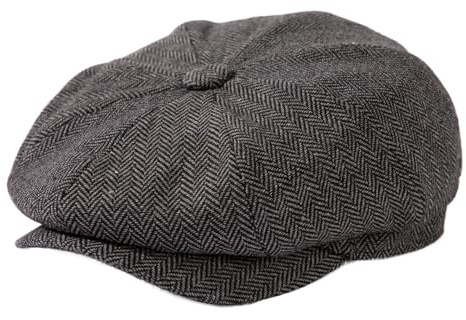 TOP-EX L/XL/XXL Wool Tweed Newsboy Cap for Men Baker Boy Hat Flat Peak Cap Warm Winter Hat Vintage Gatsby Ivy Golf Cabbie Hat