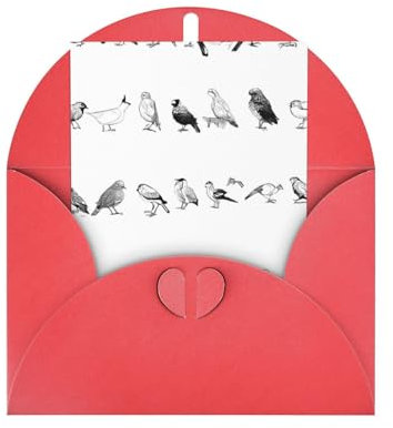Schwarze und weiße Vögel, Blanko-Karten und Umschläge, Weihnachtskarten, Halloween, Muttertag, Geburtstag, Jahrestag und Valentinstag