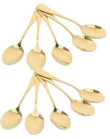 iplusmile 12piezas Cucharas Doradas Unidades Acero Inoxidable Recubrimiento De Titanio Para