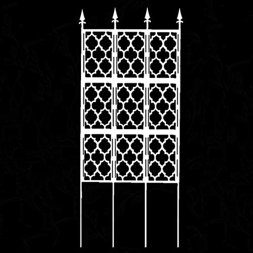 Rusoof - Enrejado de jardín de metal blanco para plantas trepadoras, panel de pared al aire libre para vides, flores y verduras, marco de soporte resistente para plantas en maceta, adecuado para rosas