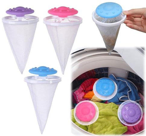 3/6/9pcs Pet Hair Remover Washing Machine, Floating Hair Filtering Mesh Removal, Pet Hair Catcher, Reusable Laundry Lint Remover Filter for Washing Machine, for Pet Fur Wool Clothes (3pcs)