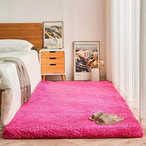 Alfombra grande de lana de oveja antideslizante y lavable para sala de estar, dormitorio y salón, alfombra moderna y suave en color beige, tamaño: 120 x 180 cm