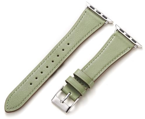 Bracelet Cuir pour Apple Watch, Compatible Series 1-11 SE Ultra 38/40/41/42/44/45/46/49 mm, Connecteur Acier Inoxydable, Homme Femme