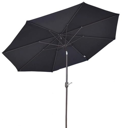 Ombrellone da Giardino Inclinabile Nero, Parasole da Balcone con Manovella, Anti-UV 50+, Ombrellone per Balcone Esterno Spiaggia(230cm/7.5ft)