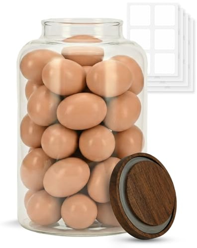 GIRAFFYCO Large Borosilicate Glass Storage Jar, 1 Pack 4000 ml Canister | Airtight Pantry Canister for Food Storage, Wide Opening Glass Container, BPA-Free, Custom Label Included for Kitchen