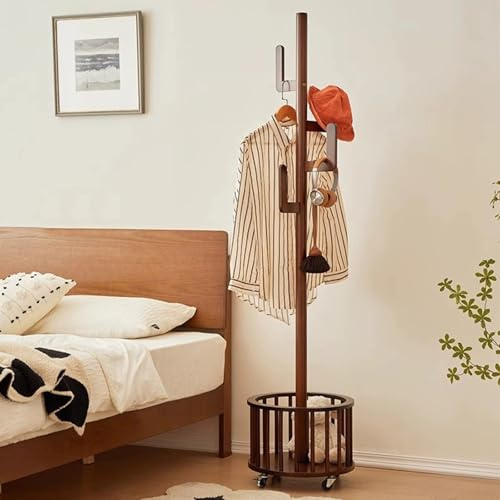 Appendiabiti rotante con 4 ganci a forma di cactus, robusto appendiabiti in legno, salvaspazio, perfetto per camera da letto, corridoio, ufficio