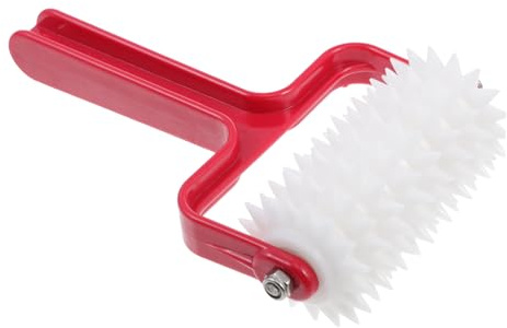 Pizza Roller Docker Red Plastic Stainless Steel Perforation Tool | Accessory, Heat Resistant Build, Strong High-hardness Construction Random Style