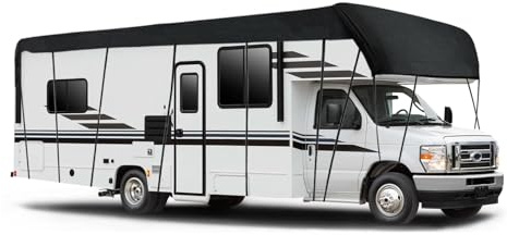 NEWFUN Telo copri camper, Coperture per rimorchi caravan, 210D Tessuto Oxford resistente ai raggi UV/Acqua/Polvere, Copertura universale per roulotte per camper (9.5 x 3 m)