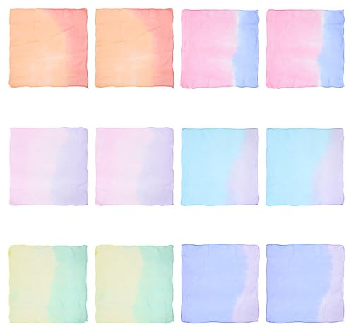 POPETPOP 12 pièces Lot de Foulards Colorés pour Jonglage Écharpes Légères pour Garçon Fille Accessoires de Scène Polyvalents pour Danse et Spectacles