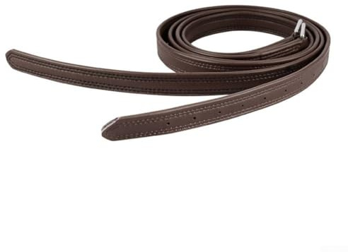 Yuanpgky Steigbügel aus Leder für englische Sättel, 2 Stück, Mikrofaser-Steigbügelriemen mit Edelstahl-Hardware, verstellbare Länge 125 cm/135 cm, rostfreie Metallschnalle, Dunkelbraun