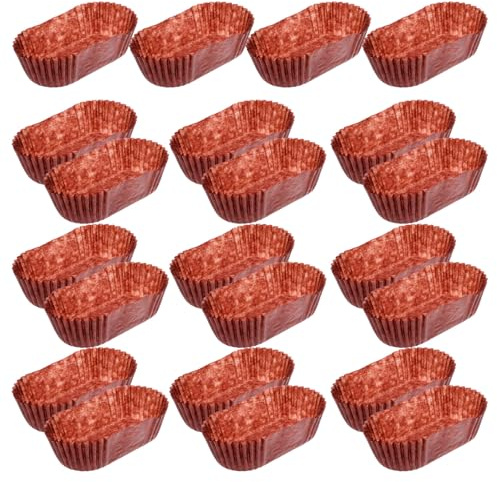 POPETPOP Caissettes en Papier Ovale pour Mini-Pains et Muffins Format Moyen 9 CM Papier Sulfurisé Café Lot de 1000 Pièces Moules Jetables pour Cuisson Pâtisserie Cuisson Four et