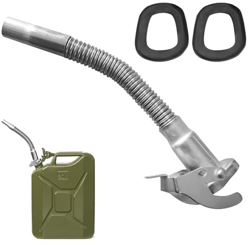 Kanister Ausgießer: Ausgießer Flexibel für Benzinkanister 5/10/20 L, Metall-Auslaufrohr Flexibel mit 2 Ersatz-Gummidichtung für Stahlblech Kanister, Benzinkanister Ausgießer für Pkw/Lkw/Schiff