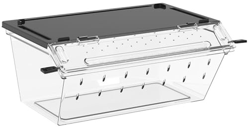 Xuanxi 1. Clear Habitat Enclosure with Ventilation Holes, Easy-Clean Acrylic for Amphibians & Small Pets High Ventilation Reptiles Terrariums