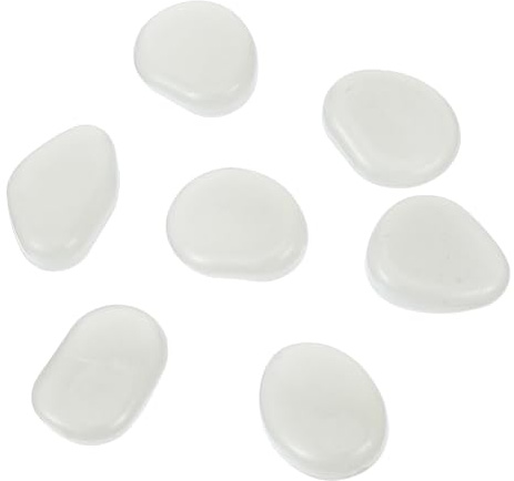 GLEAVI 100 Stück Leuchtende Kieselsteine Aquarium Garten Dauerhafte Resin Steine Weiß Dekorative Glow in The Dark Kiesel für Teiche und Beete