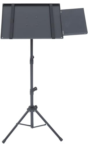 Milisten Tablette Ständer aus Metall mit Neigbarer Funktion Höhenverstellbarer Laptop Stativhalterung für Business Meetings und Recording in Schwarz