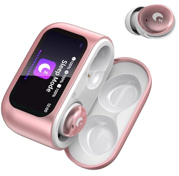 Mini Wireless Sleep Earbuds with Smart Touch Screen for Side Sleepers Pink