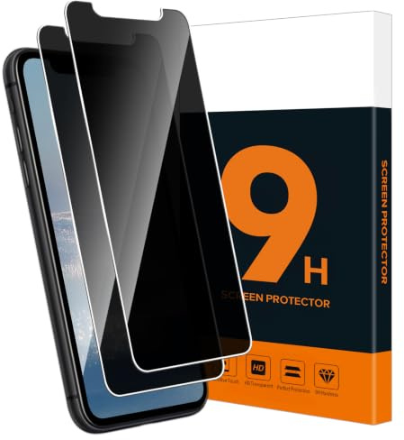Carantee 2 Stück Schutzfolie für Panzerglas für iPhone 11/ XR Sichtschutz | Hohe Privatsphäre 9H Härte Anti-Kratzer für iPhone 11 Displayschutz