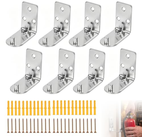 8 PCS Fire Extinguisher Bracket, Wall Mount Fire Hook for 2-4 kg | Fire-Extinguisher Holder, Heavy-Duty, Iron Hook, Secure Holder, for Fire Extinguisher Storage in Home Office Vehicle