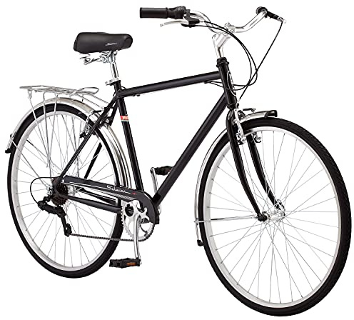 Schwinn Wayfarer Hybrid Bike, 700c Mens and Womens Bike, 7-Speed Hybrid Bicycle, Retro Steel Frame, Front and Rear Linear Pull Brakes, Fenders, Cargo Space, Adult Bicycle