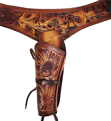 Modestone 357/38 Left Handed Western Leather Holster Pistolengürtel Rig Revolver 38