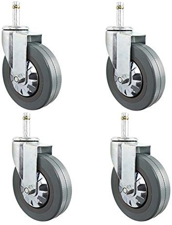 4 Lenkrollen M11 4 Zoll Gummirollen Möbel PU Leise Universal- Schwenken Schwerlast Industriell Speisewagen Wagenrollen Zum Hotel Fabrik Schule Krankenhaus 300 Kg