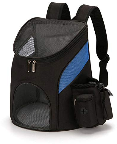ETOPARS Rucksäcke für Hund, Haustier Tragetasche, Tragetasche für Hunde, Haustiertasche Out Hunde Rucksäcke, Pet Hunderucksack Bis zu 3 kg für Reisen/Wandern/Camping (S, Schwarz Blau)