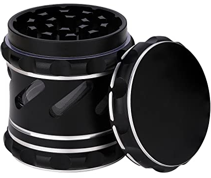 Spespo Herb Grinder,Large Size Aluminum Metal Grinder for Dry Herb,4 Piece 63mm/2.5inch Spice Grinder(Black)