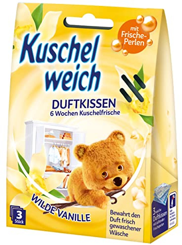Kuschelweich Duftkissen für den Kleiderschrank - 3er Pack Schrankduft-Kissen - Frische für bis zu 6 Wochen - Wilde Vanille
