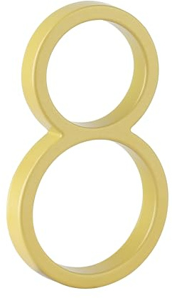 HASWARE Floating House Number Sign: 5 inch Modern Door Signage - Striking for Street Home Address Numerals (8, Golden)