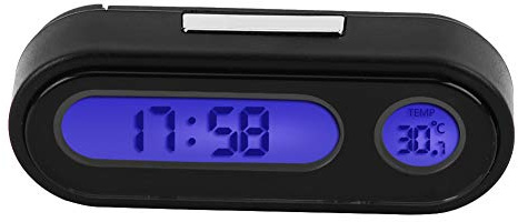 Thermomètre D'horloge Numérique LED pour Intérieur de Voiture, 2 en 1 Thermomètre D'horloge Numérique LED pour Voiture Intérieur Extérieur Maison
