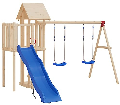 vidaXL Schaukelsitz 2 STK., Kinderschaukel mit verstellbaren Seilen, Brettschaukel für Kinder ab 3 Jahren, Outdoor Schaukel, Blau Polyethene