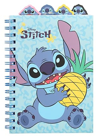 Grupo Erik - Carnet de Notes A5 Disney Stitch avec Intercalaires, 160 Pages Pointillées | Notebook, Bullet Journal, Carnet Spirale