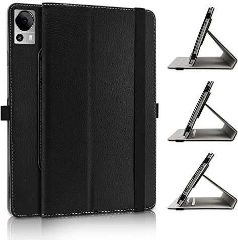 JRTAL 360°Drehbarer Cover Kunstleder Schutzhülle Tasche Etui mit Ständerfunktion für TECLAST T60 / Oukitel OT5 / Oukitel OT5s 12 Tablet - Schwarz