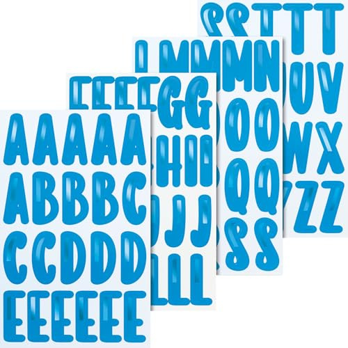 Heyda Sticker „Alphabet“, 100 × 190 mm, blau metallic, 4 Blatt