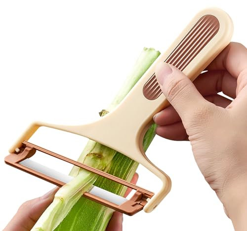 Xistuoz Pelafrutta,Tagliatrice per cavoli in Acciaio Inossidabile - Utensili da Cucina Pelapatate a Bocca Larga per Patate al Pomodoro, Cipolla, Carota