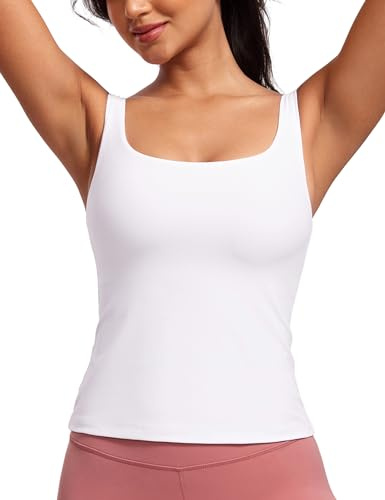 CRZ YOGA Butterluxe Rundhalsausschnitt Tank Tops Weiss 40