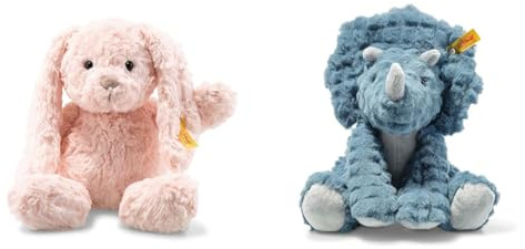 Steiff Tilda Hase - 30 cm - Plüschhase mit Schlappohren - Kuscheltier für Kinder & Soft Cuddly Friends Dixi Triceratops Petrol 28 cm, Dinosaurier Kuscheltier aus kuschelweichem Plüsch