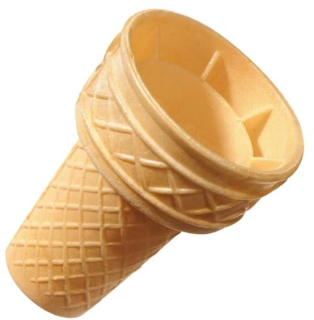 Bazko Kanadischer Waffelbecher Mittelgroß 7,9 cm / 5,8 cm | 450 Stück | halbsüße Eiswaffeln | knusprige Eiswaffel für Softeis, Gelato, Sorbet | vegan