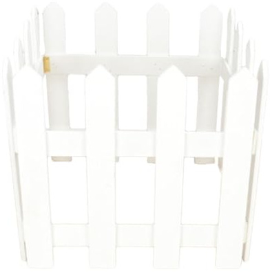 Dualoai Clôture de Jardin en Bois, Barrière Décorative pour Extérieur, Longueur 120cm, Blanc Hauteur 30cm