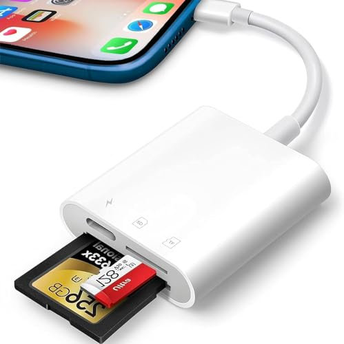 Lecteur de Carte SD pour Phone Pad, Aplimln Adaptateur de Carte SD, Lecteur de Carte mémoire pour Phone avec Double Fente pour Micro SD/SD, Adaptateur de Carte mémoire, Chargement et Lecture de