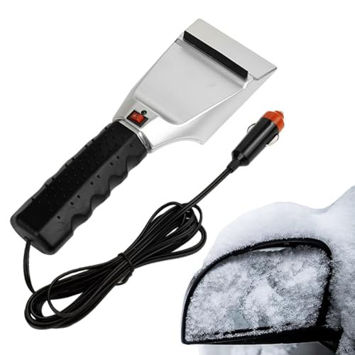 Generisch Elektrisch beheizter Auto-Schneekratzer, Winter-Auto-Heizungs-Eiskratzer - 12V Fenster-Schneeentferner,Auto-Schneewischer, Heizschaber, Schneeräumwerkzeug, Schneeeisschaufel