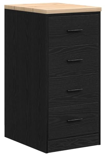 vidaXL Garagen-Aufbewahrungsschrank Schwarz Massivholz Kiefer, Schrank, Werkzeugschrank, Lagerschrank, Garagenschrank, Aufbewahrungsschrank