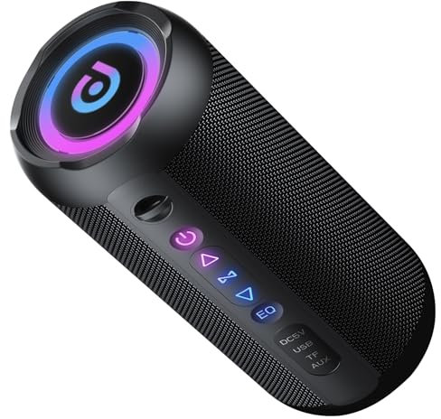 Cassa Bluetooth Portatile 30W, Potente Altoparlante Bluetooth, Doppio basso driver, 30 Ore di Autonomia, IP7 Impermeabile Speaker Bluetooth, RGB Luci, TWS Accoppiamento, AUX, TF Scheda, nero scuro