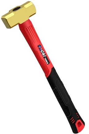 C&T 1lb Brass Sledge Hammer,Non-Sparking,Comfortable Fiberglass Handle,1-Pounds,Non-Magnetic,Corrosion Resistant