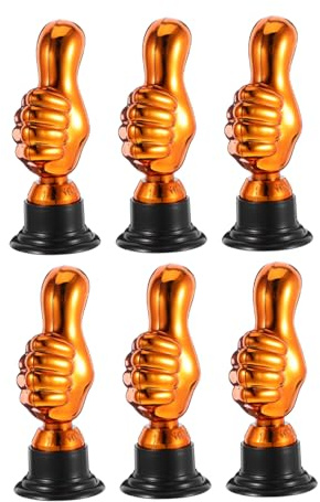 ADOCARN Leichte Daumen Trophäen aus Kunststoff 6 Stück Kleiner Siegertrophäen für Kinder und Erwachsene Lustige Auszeichnungen für Schulwettbewerbe Spiele und Feiern