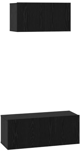 vidaXL Armadi a Muro in Rovere Nero, Legno ingegnerizzato, Finitura Opaca. Ottimo per stoccare, Misure 80 x 30 cm, Porte a Cerniera, Stile Moderno, Design salvaspazio, per Uso Interno. Mobili Ideali