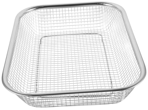 Acero Cesta Grueso de Rectangular Drenaje Inoxidable para Cocina | 1, Acabado Plata, Drenaje Rápido y Uso Multiusos, Formato para Arroz y Verdura